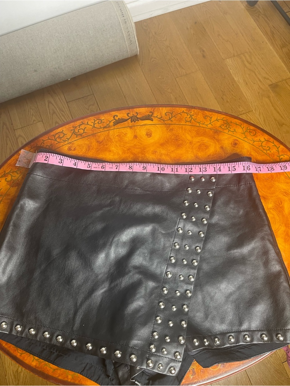 Free People Black Faux Leather Studded Mini Skirt - Picture 5 of 8